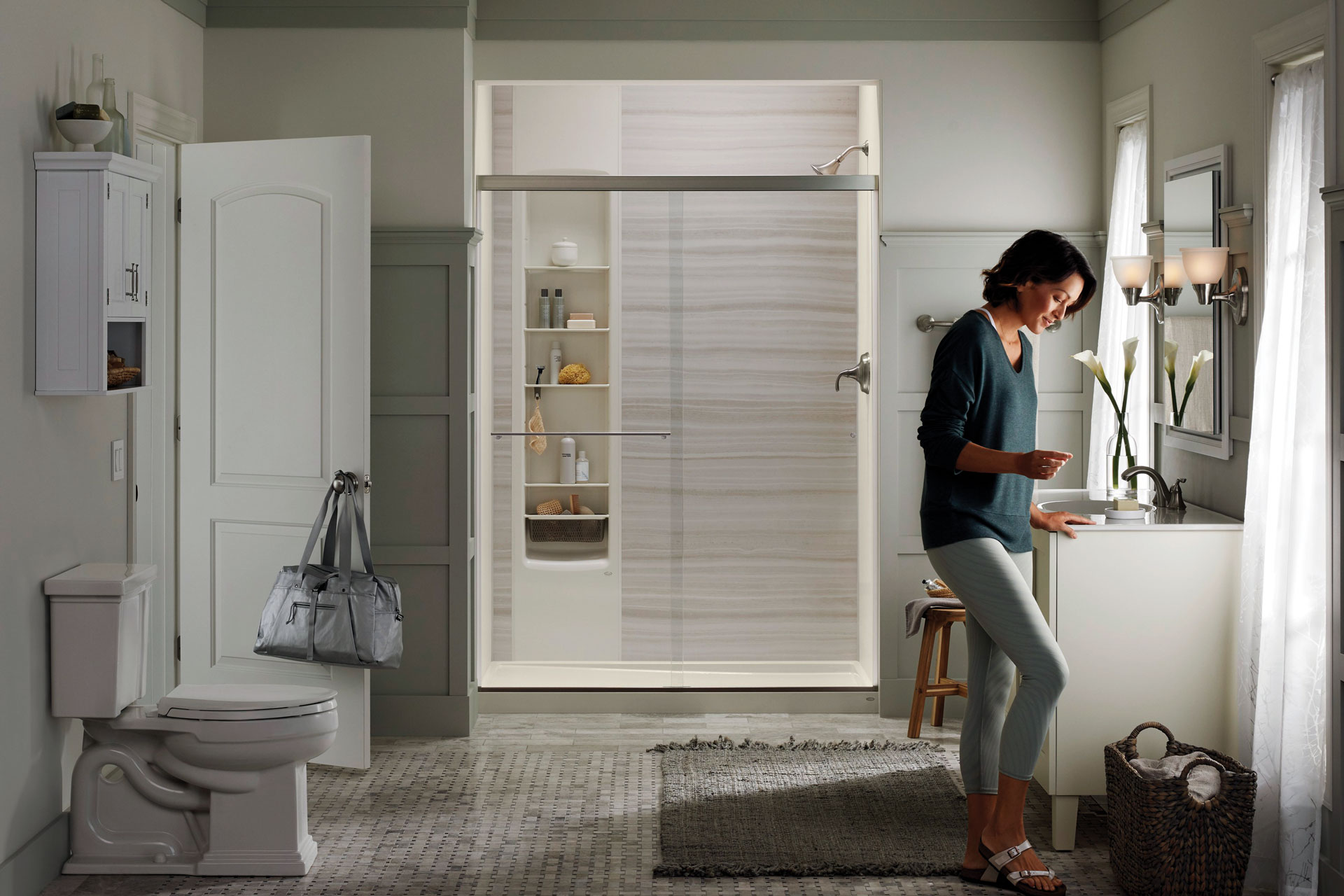 We Specialize in KOHLER® LuxStone Tub-to-Shower Conversions