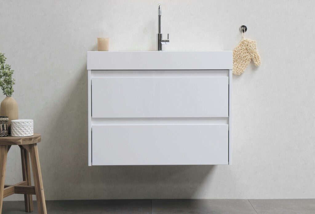 kitchen sink and floating cabinet