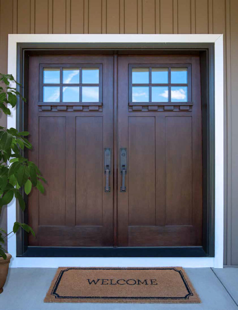 double entry wood door