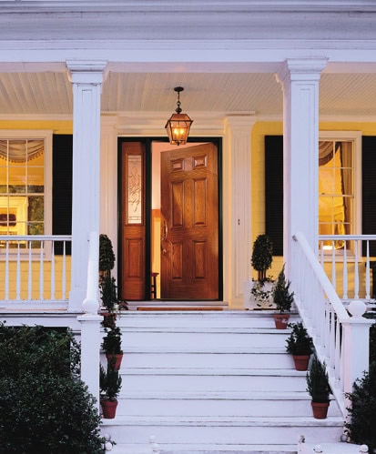 front porch featuring a modern door