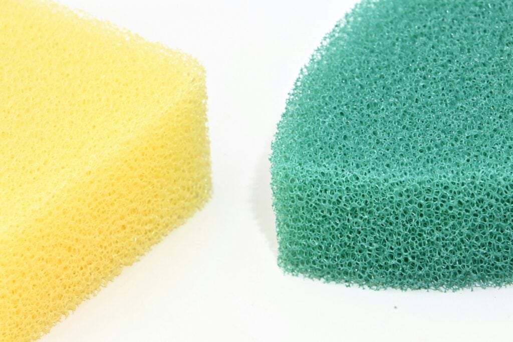sponges on a clean enamel surface