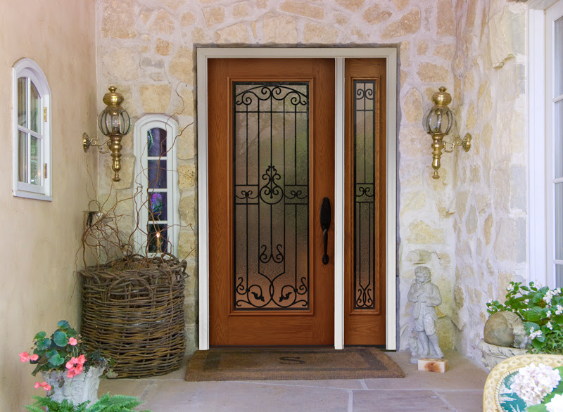 wood frame glass door