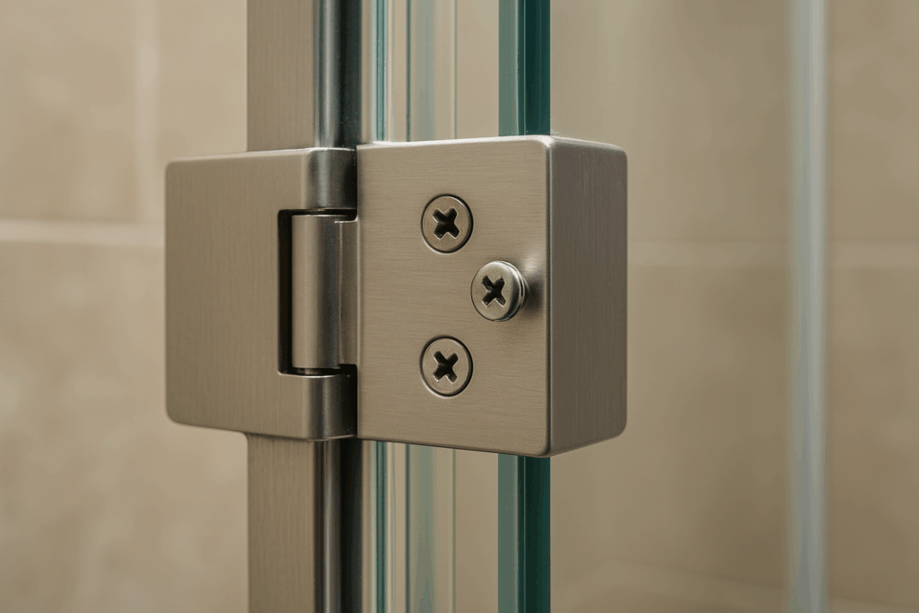 loose shower door hinge screw